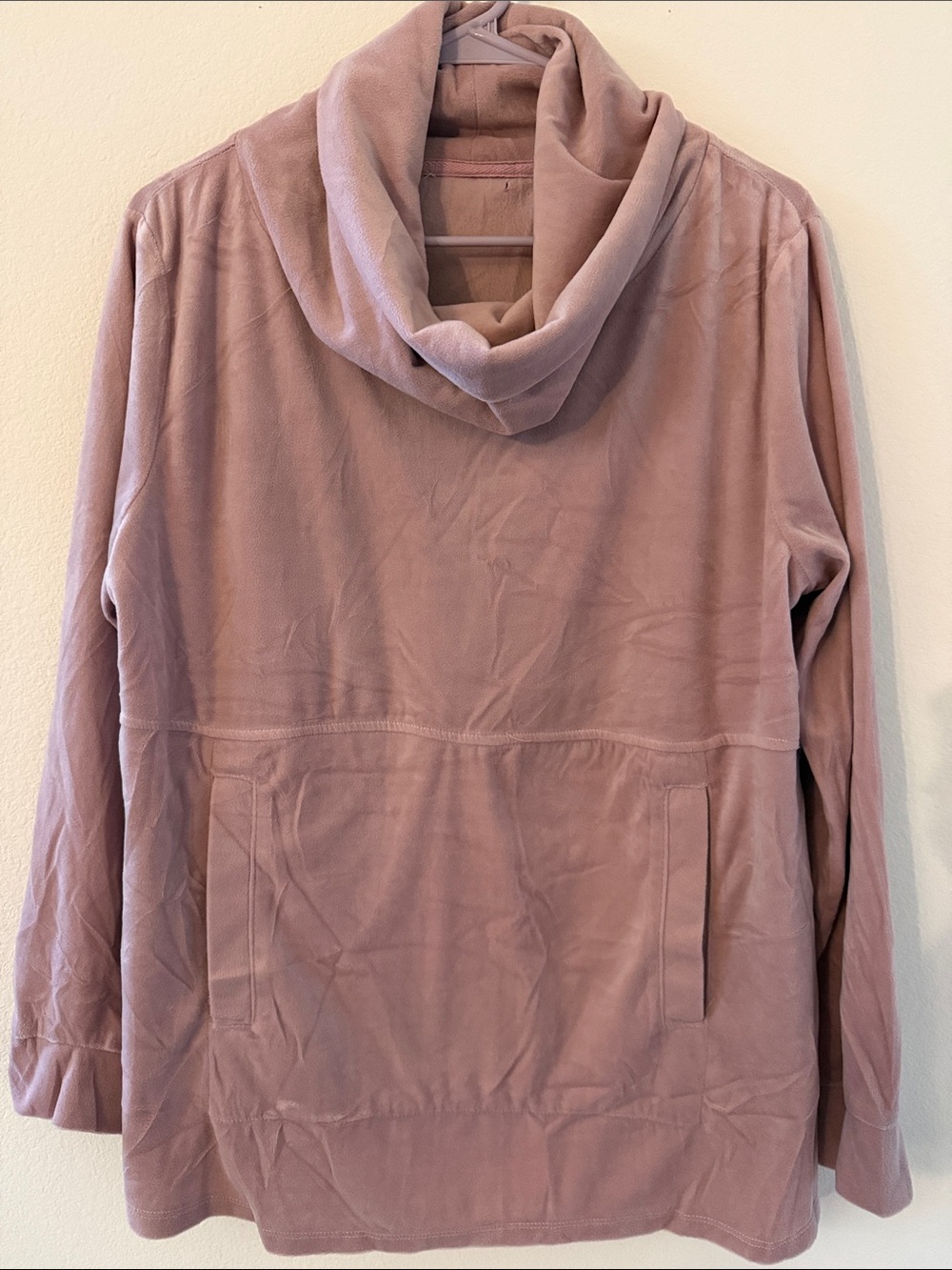 Plush Pullover Hoodie in Mauve - Size M